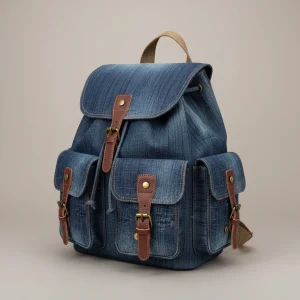 Sac toile à dos denim baroudeur - Vue 1 - Sac Toile