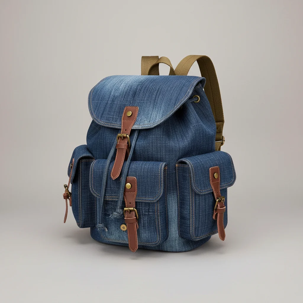 Sac toile à dos denim baroudeur - Vue 3 - Sac Toile