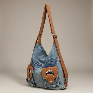 Sac toile bandoulière jean convertible sac à dos - Vue 1 - Sac Toile