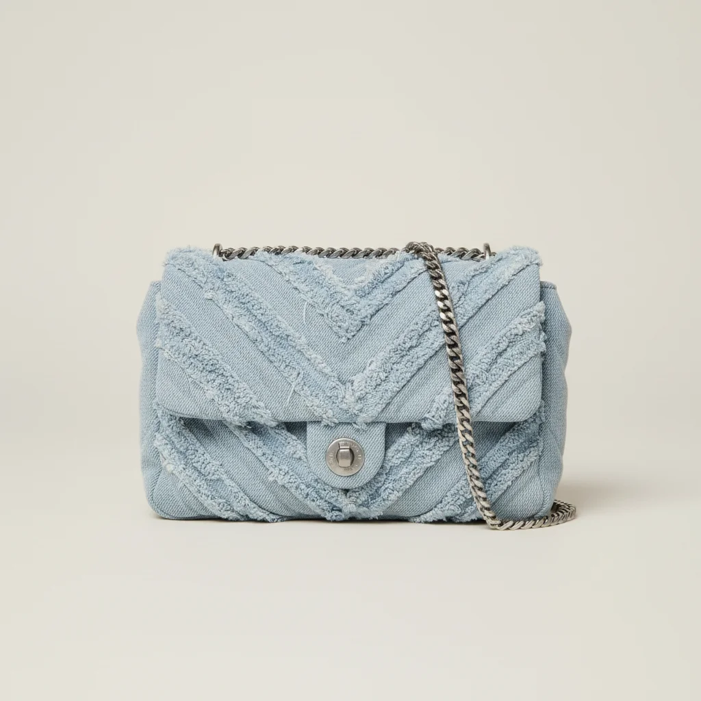 Sac toile bandoulière jean structuré - Vue 4 - Sac Toile