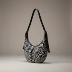 Sac toile bandoulière motif zèbre - Vue 1 - Sac Toile