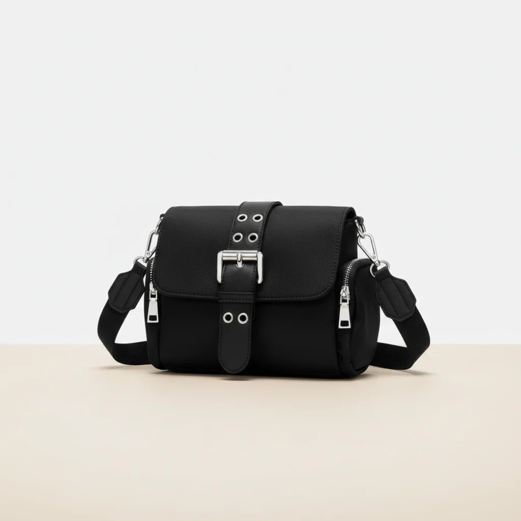 Sac toile bandoulière nylon structuré - Vue 2 - Sac Toile