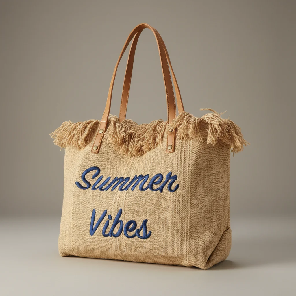 Sac toile cabas grand format été - Vue 4 - Sac Toile