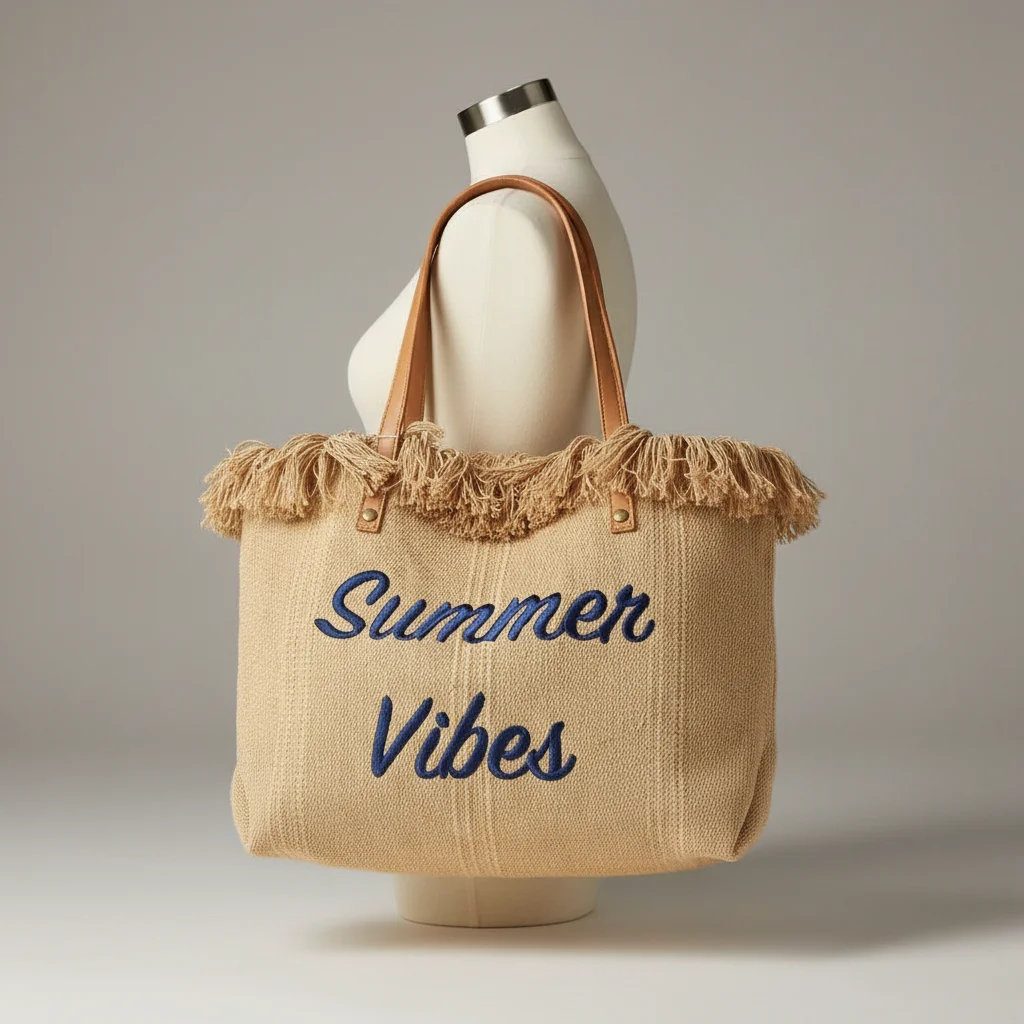 Sac toile cabas grand format été - Vue 5 - Sac Toile