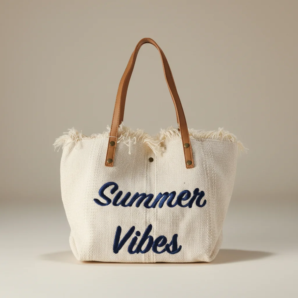 Sac toile cabas grand format été - Vue 8 - Sac Toile