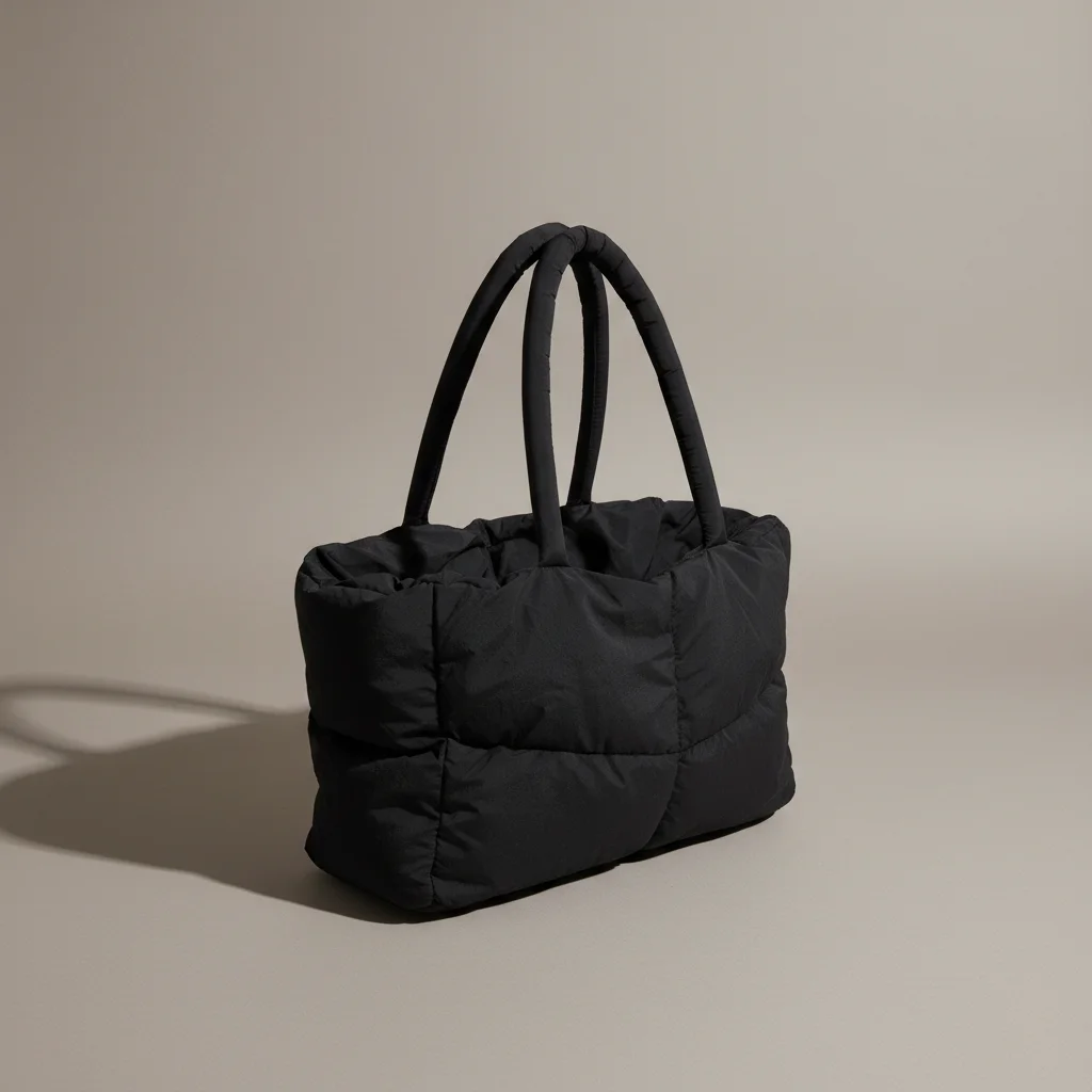 Sac toile cabas matelassé en nylon - Vue 1 - Sac Toile