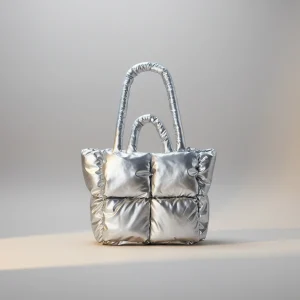 Sac toile cabas matelassé métallisé - Vue 1 - Sac Toile