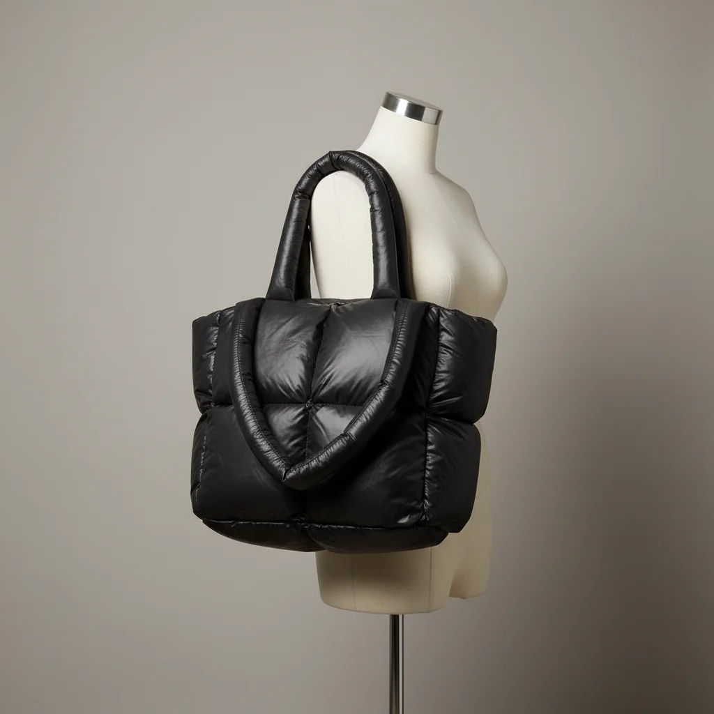 Sac toile cabas matelassé nylon léger - Vue 5 - Sac Toile