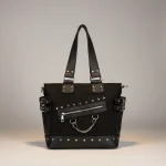 Sac toile cabas structuré noir - Vue 1 - Sac Toile