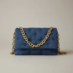 Sac toile denim matelassé chaîne dorée - Vue 1 - Sac Toile