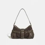 Sac toile épaule style rétro cuir - Vue 1 - Sac Toile