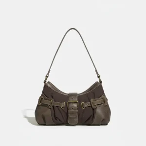 Sac toile épaule style rétro cuir - Vue 1 - Sac Toile