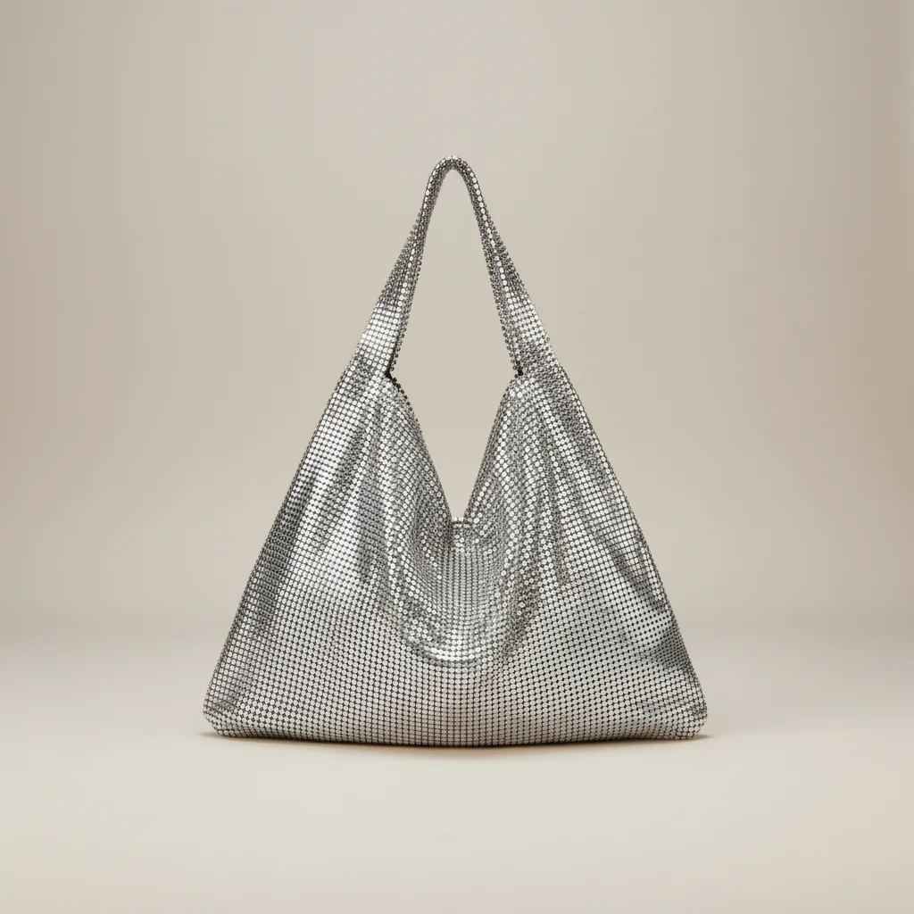 Sac toile métallisé porté épaule - Vue 1 - Sac Toile