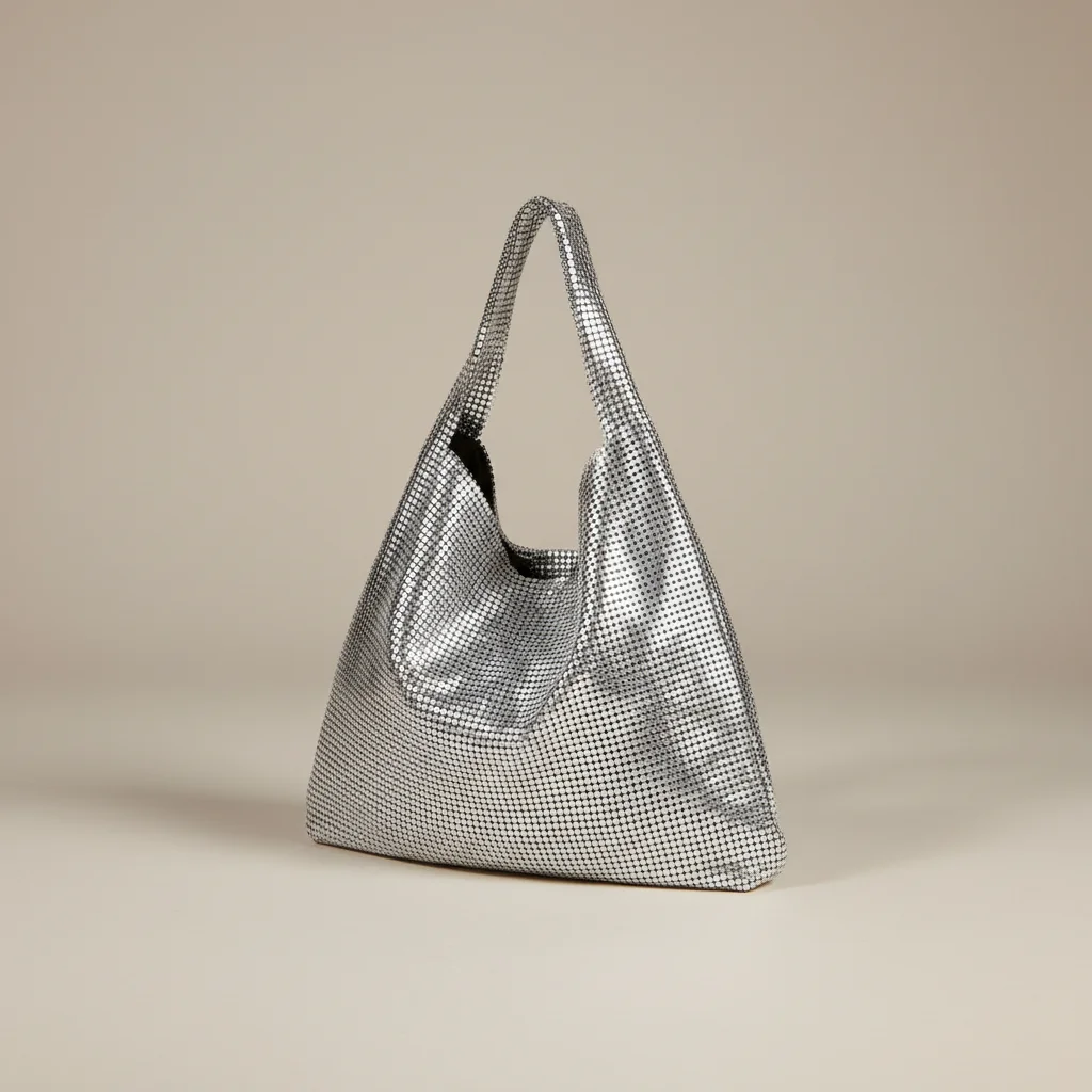 Sac toile métallisé porté épaule - Vue 2 - Sac Toile