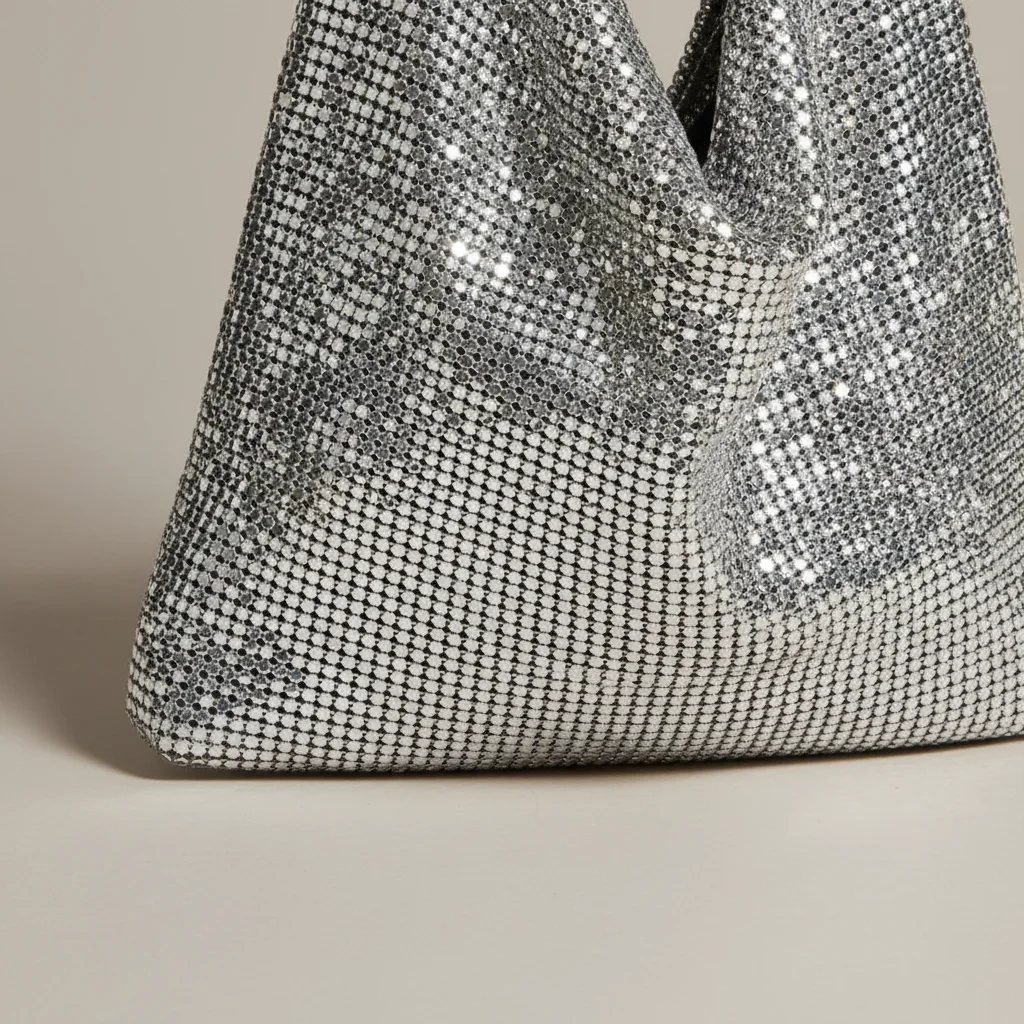 Sac toile métallisé porté épaule - Vue 4 - Sac Toile