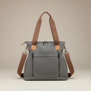 Sac toile multipoches bandoulière réglable - Vue 1 - Sac Toile