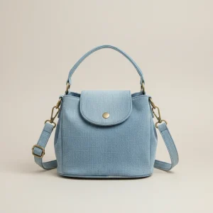 Sac toile seau bandoulière jean - Vue 1 - Sac Toile