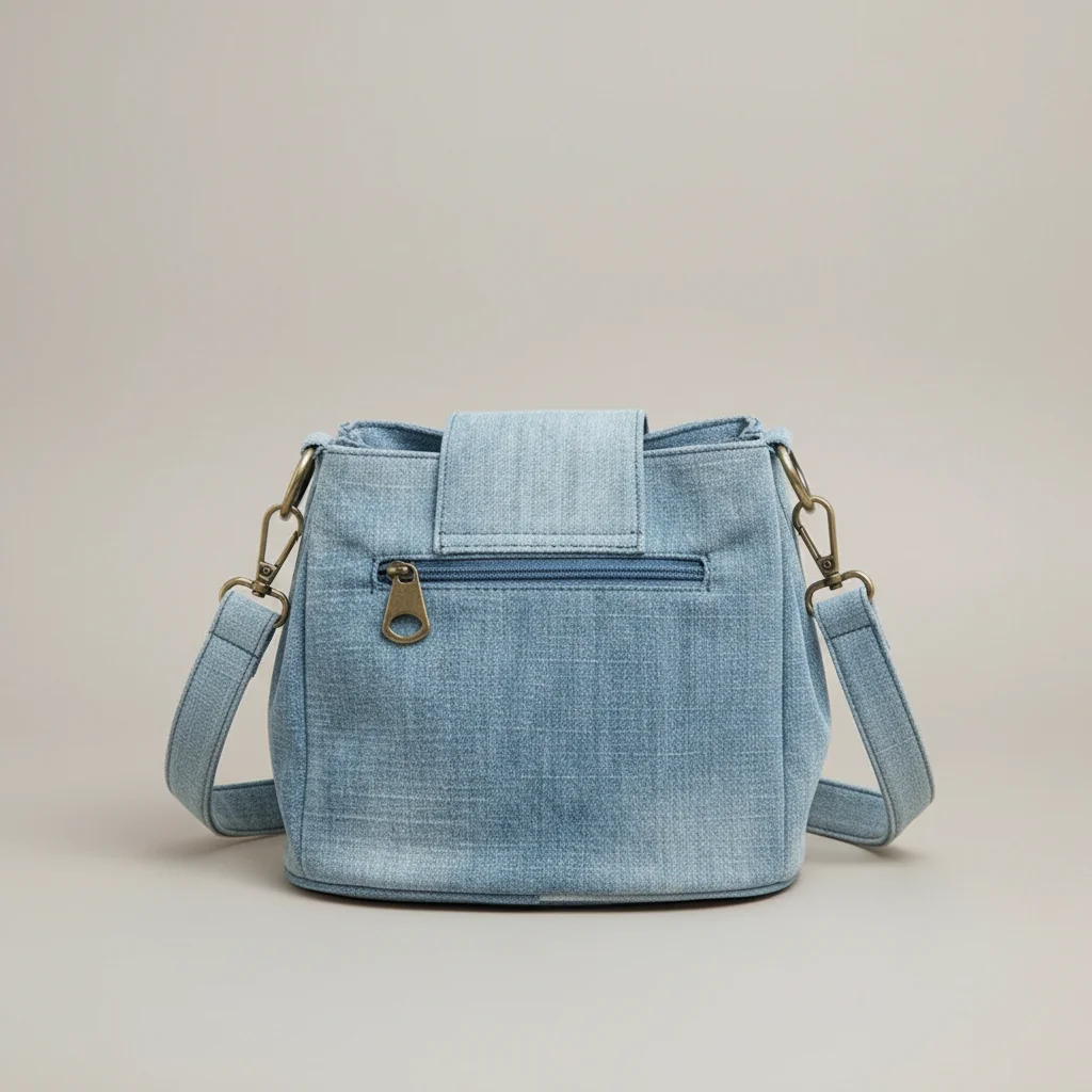 Sac toile seau bandoulière jean - Vue 3 - Sac Toile