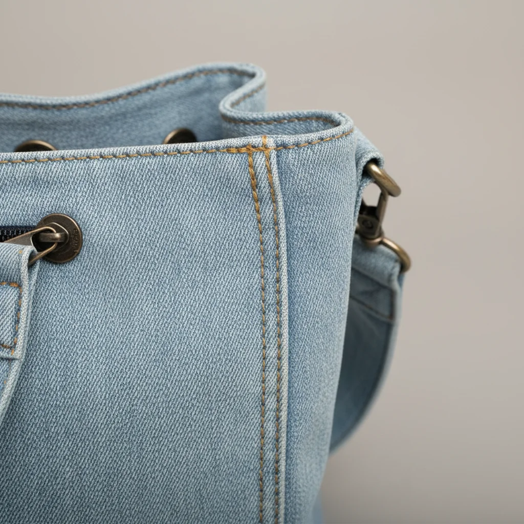 Sac toile seau bandoulière jean - Vue 7 - Sac Toile